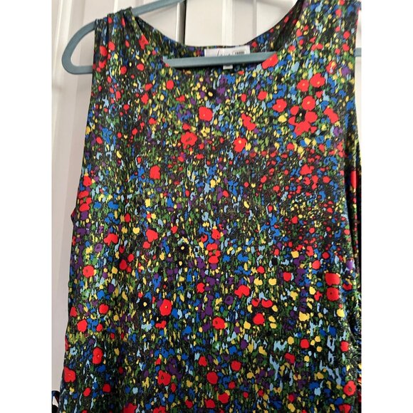 Louna Floral Sleeveless Midi Dress With Side Cut-Outs & Adjustable Ties - Multic - Picture 7 of 9